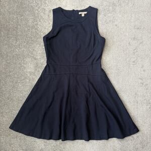 Banana Republic Dress Womens 12 Navy Blue Sleeveless Fit Flare Cocktail Work